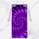 Glossy Bright Purple Fractal Spiral  Jewelry Bag