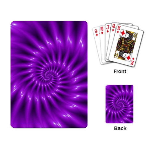 Glossy Bright Purple Fractal Spiral  Playing Cards Single Design from ArtsNow.com Back