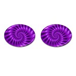 Glossy Bright Purple Fractal Spiral  Cufflinks (Oval)