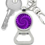 Glossy Bright Purple Fractal Spiral  Bottle Opener Key Chain