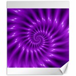 Glossy Bright Purple Fractal Spiral  Canvas 8  x 10 