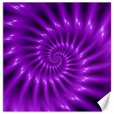 Glossy Bright Purple Fractal Spiral  Canvas 12  x 12  from ArtsNow.com 11.4 x11.56  Canvas - 1