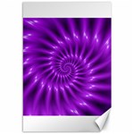 Glossy Bright Purple Fractal Spiral  Canvas 12  x 18 