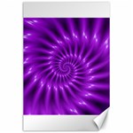 Glossy Bright Purple Fractal Spiral  Canvas 24  x 36 