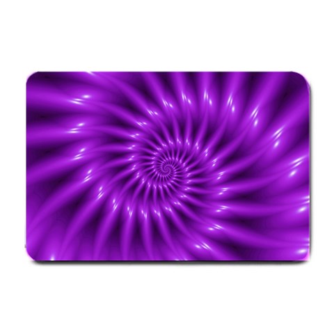 Glossy Bright Purple Fractal Spiral  Small Doormat from ArtsNow.com 24 x16  Door Mat