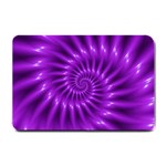 Glossy Bright Purple Fractal Spiral  Small Doormat