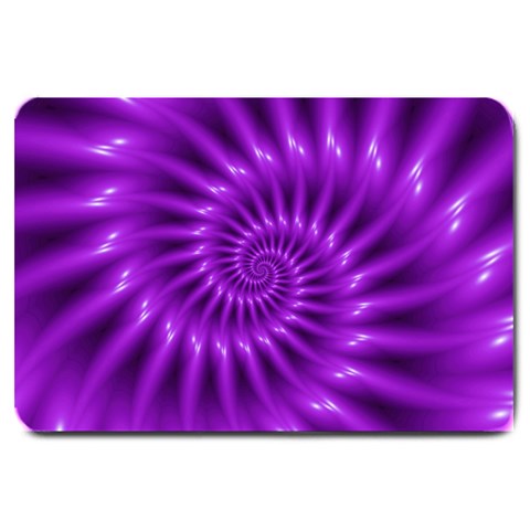 Glossy Bright Purple Fractal Spiral  Large Doormat from ArtsNow.com 30 x20  Door Mat