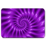 Glossy Bright Purple Fractal Spiral  Large Doormat