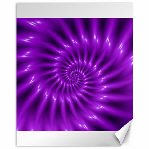 Glossy Bright Purple Fractal Spiral  Canvas 11  x 14  from ArtsNow.com 10.95 x13.48  Canvas - 1