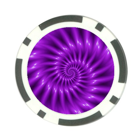 Glossy Bright Purple Fractal Spiral  Poker Chip Card Guard from ArtsNow.com Front