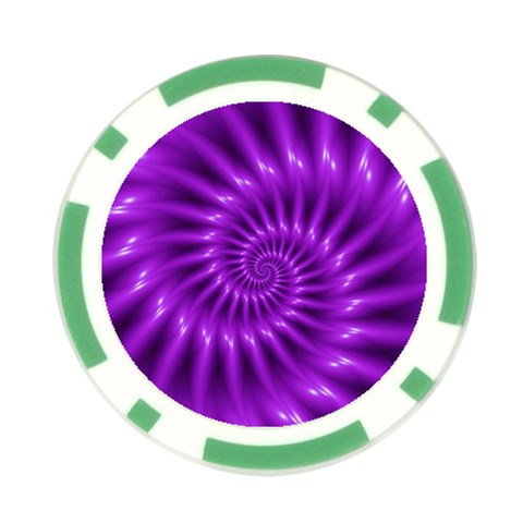 Glossy Bright Purple Fractal Spiral  Poker Chip Card Guard from ArtsNow.com Front