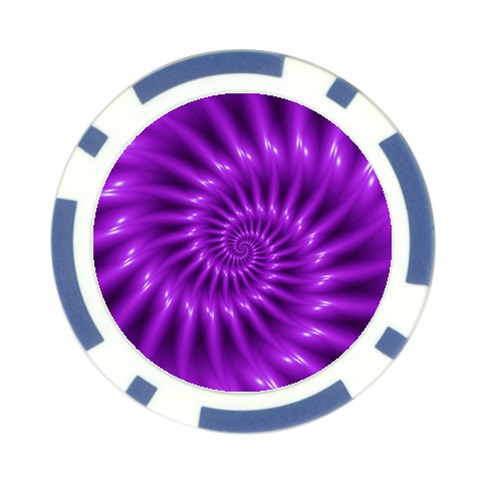 Glossy Bright Purple Fractal Spiral  Poker Chip Card Guard from ArtsNow.com Front