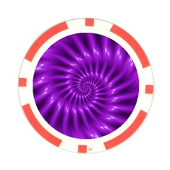 Glossy Bright Purple Fractal Spiral  Poker Chip Card Guard from ArtsNow.com Front