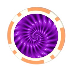 Glossy Bright Purple Fractal Spiral  Poker Chip Card Guard from ArtsNow.com Front