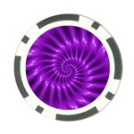 Glossy Bright Purple Fractal Spiral  Poker Chip Card Guard