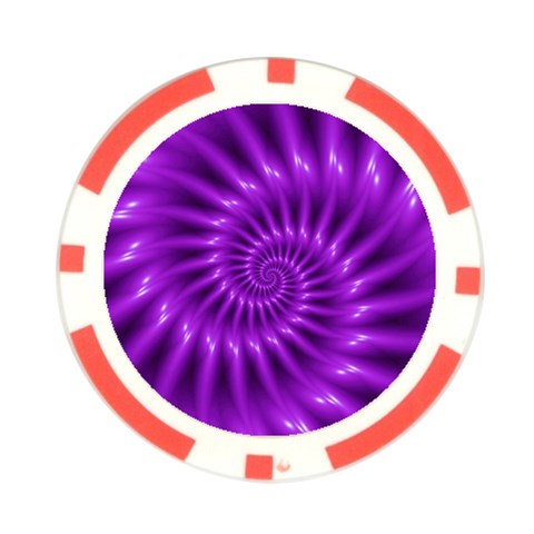 Glossy Bright Purple Fractal Spiral  Poker Chip Card Guard from ArtsNow.com Back