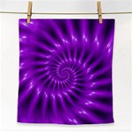 Glossy Bright Purple Fractal Spiral  Face Towel