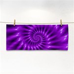 Glossy Bright Purple Fractal Spiral  Hand Towel