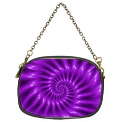 Glossy Bright Purple Fractal Spiral  Chain Purse (Two Sides) from ArtsNow.com Front