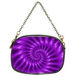 Glossy Bright Purple Fractal Spiral  Chain Purse (Two Sides)