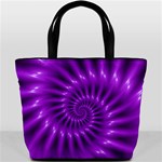 Glossy Bright Purple Fractal Spiral  Bucket Bag