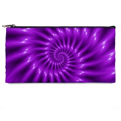 Glossy Bright Purple Fractal Spiral  Pencil Case from ArtsNow.com Front