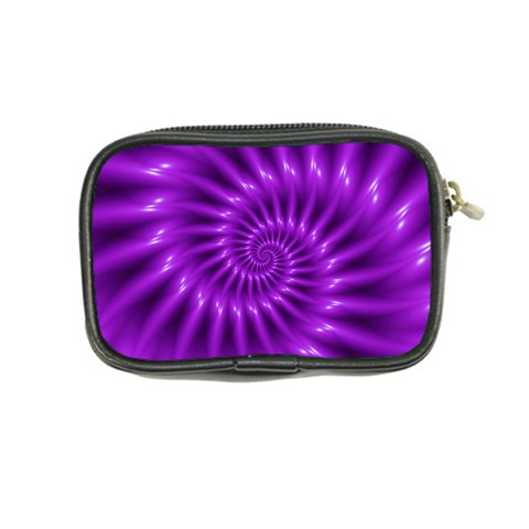 Glossy Bright Purple Fractal Spiral  Coin Purse from ArtsNow.com Back