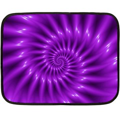 Glossy Bright Purple Fractal Spiral  Double Sided Fleece Blanket (Mini) from ArtsNow.com 35 x27  Blanket Front