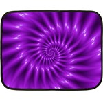 Glossy Bright Purple Fractal Spiral  Double Sided Fleece Blanket (Mini)