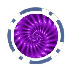 Glossy Bright Purple Fractal Spiral  Poker Chip Card Guard (10 pack) from ArtsNow.com Front