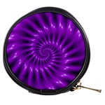 Glossy Bright Purple Fractal Spiral  Mini Makeup Bag