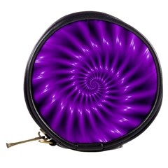 Glossy Bright Purple Fractal Spiral  Mini Makeup Bag from ArtsNow.com Back