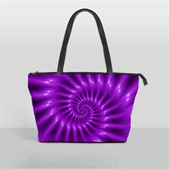 Glossy Bright Purple Fractal Spiral  Classic Shoulder Handbag from ArtsNow.com Front