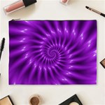 Glossy Bright Purple Fractal Spiral  Cosmetic Bag (XL)