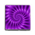 Glossy Bright Purple Fractal Spiral  Memory Card Reader (Square)