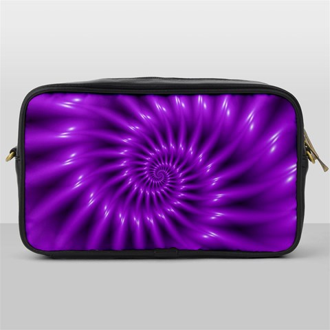 Glossy Bright Purple Fractal Spiral  Toiletries Bag (One Side) from ArtsNow.com Front