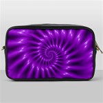 Glossy Bright Purple Fractal Spiral  Toiletries Bag (One Side)