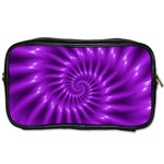 Glossy Bright Purple Fractal Spiral  Toiletries Bag (Two Sides)