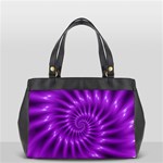 Glossy Bright Purple Fractal Spiral  Oversize Office Handbag