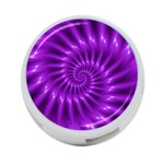 Glossy Bright Purple Fractal Spiral  4-Port USB Hub (One Side)