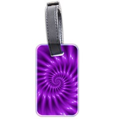 Glossy Bright Purple Fractal Spiral  Luggage Tag (two sides) from ArtsNow.com Front