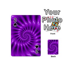 Glossy Bright Purple Fractal Spiral  Playing Cards 54 (Mini) from ArtsNow.com Front - Spade2