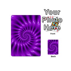 Glossy Bright Purple Fractal Spiral  Playing Cards 54 (Mini) from ArtsNow.com Back