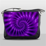 Glossy Bright Purple Fractal Spiral  Messenger Bag