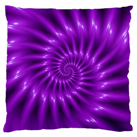 Glossy Bright Purple Fractal Spiral  Large Cushion Case (One Side) from ArtsNow.com Front