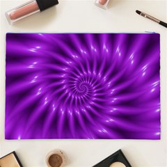 Glossy Bright Purple Fractal Spiral  Cosmetic Bag (XXL) from ArtsNow.com Back