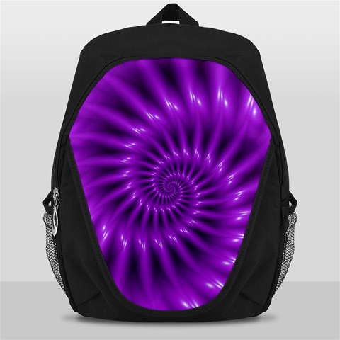 Glossy Bright Purple Fractal Spiral  Backpack Bag from ArtsNow.com Front