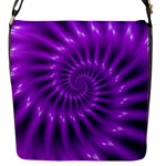 Glossy Bright Purple Fractal Spiral  Flap Closure Messenger Bag (S)