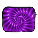 Glossy Bright Purple Fractal Spiral  Apple iPad 2/3/4 Zipper Case