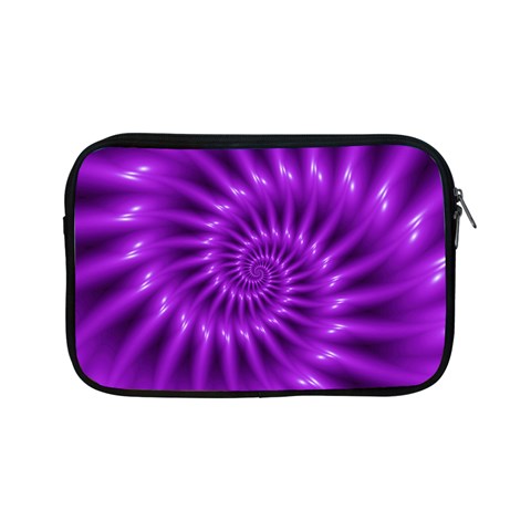 Glossy Bright Purple Fractal Spiral  Apple iPad Mini Zipper Case from ArtsNow.com Front